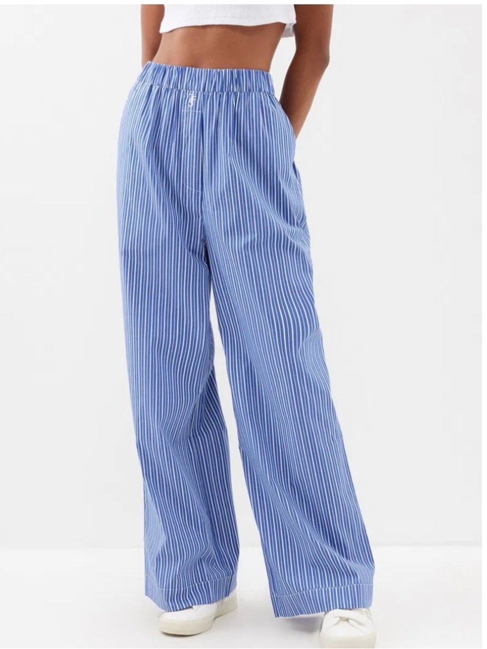 The Frankie shop striped viscose cozy pants